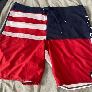 American flag quicksilver board shorts